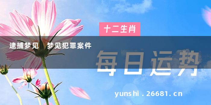 逮捕梦见 梦见犯罪案件